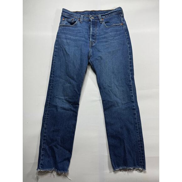 Levi's 501 Women's Straight Leg Button Fly Denim Jeans - Size 27x26 (28x25.5) - Picture 1 of 5